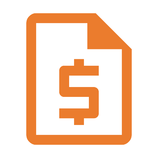 dollar sign inside document symbolising pricing